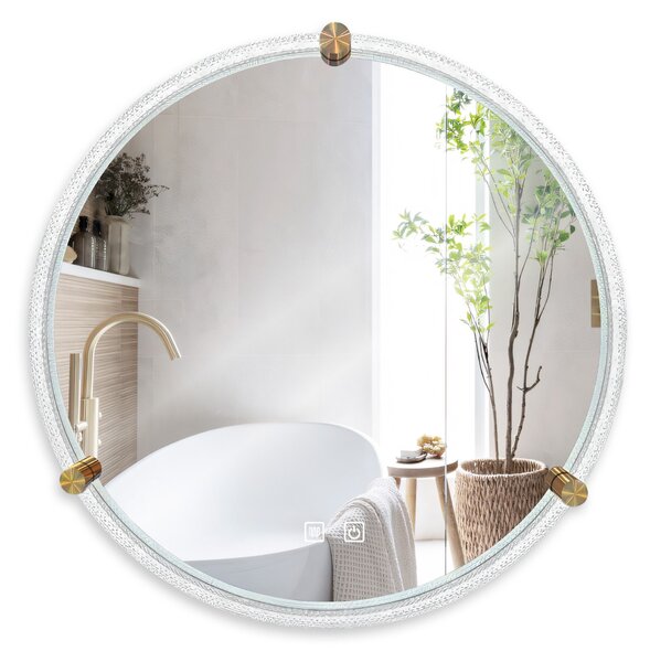 Tutumi Zrcadlo ⌀70 cm s vyhříváním a regulovatelným LED osvětlením HOM-06911, transparent