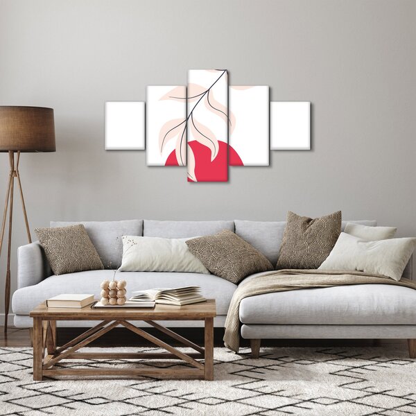 Obraz - Růžová florální abstrakce N⁰2 (125x70 cm)