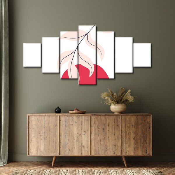 Obraz - Růžová florální abstrakce N⁰2 (210x100 cm)