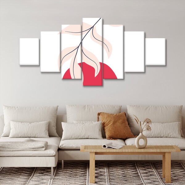 Obraz - Růžová florální abstrakce N⁰2 (210x100 cm)
