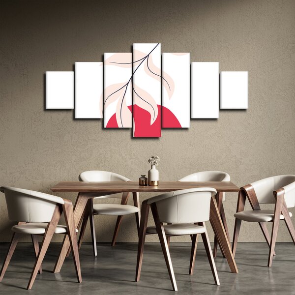 Obraz - Růžová florální abstrakce N⁰2 (210x100 cm)