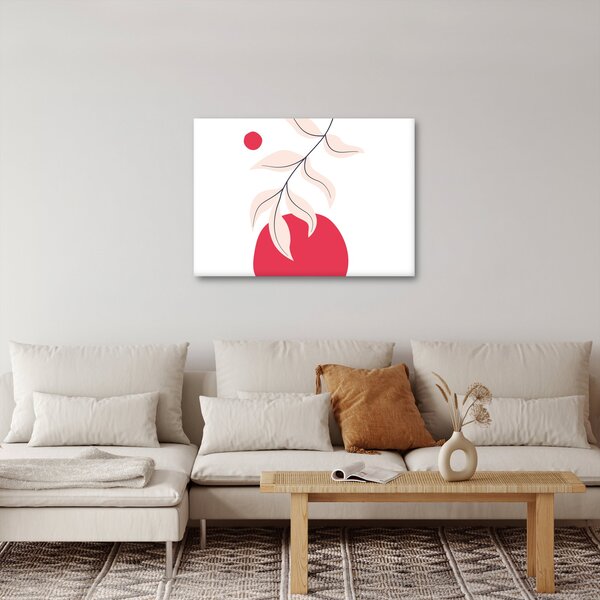 Obraz - Růžová florální abstrakce N⁰2 (70x50 cm)