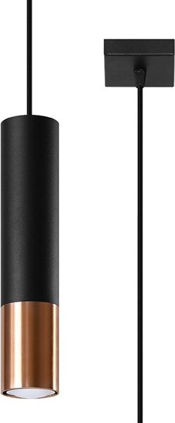 Sollux Lighting Loopez závěsné svítidlo 1x40 W černá-měděná SL.0946
