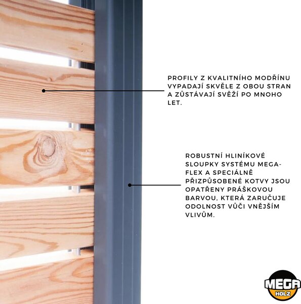 Mega-Holz Sada Pro Oplocení Taiga 191x180 cm - 1 plotový panel