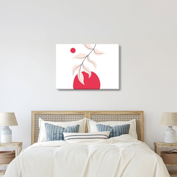 Obraz - Růžová florální abstrakce N⁰2 (70x50 cm)