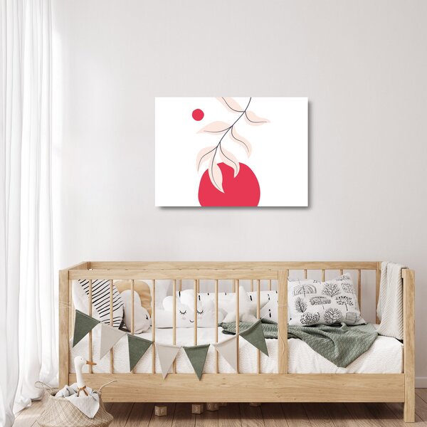 Skleněný obraz - Růžová florální abstrakce N⁰2 (70x50 cm)