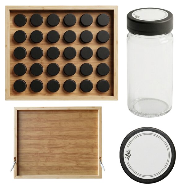 Nástěnný organizér na koření PALETTE, 30 kořenek