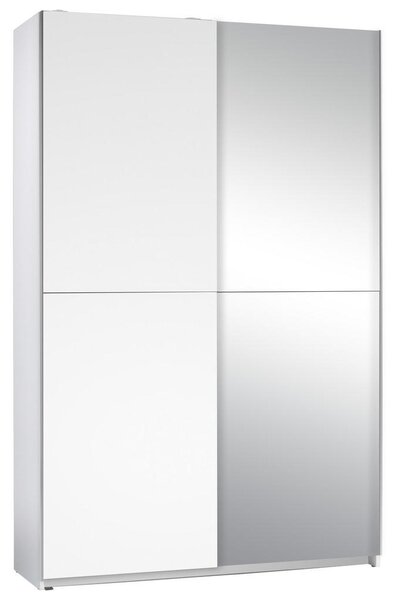 SKŘÍŇ S POS. DVEŘMI zrcadlo, bílá, 125/195,5/38 cm - Šatní skříně, Online Only