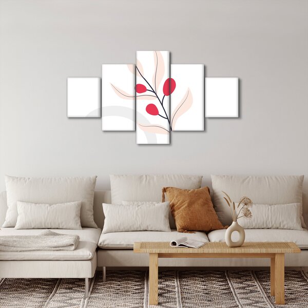 Obraz - Růžová florální abstrakce N⁰3 (125x70 cm)