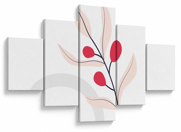 Obraz - Růžová florální abstrakce N⁰3 (125x70 cm)