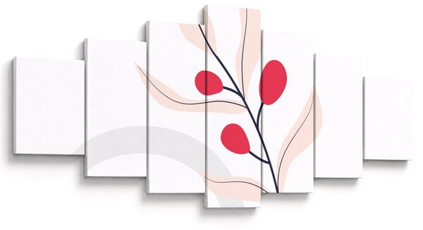 Obraz - Růžová florální abstrakce N⁰3 (210x100 cm)