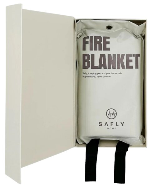 Designová hasicí deka v knize SAFLY HOME - White SH102
