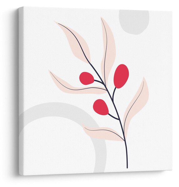 Obraz - Růžová florální abstrakce N⁰3 (30x30 cm)