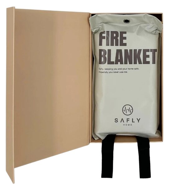 Designová hasicí deka v knize SAFLY HOME - Sand SH101