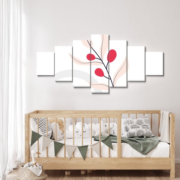 Obraz - Růžová florální abstrakce N⁰3 (210x100 cm)