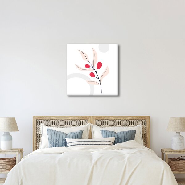 Obraz - Růžová florální abstrakce N⁰3 (30x30 cm)