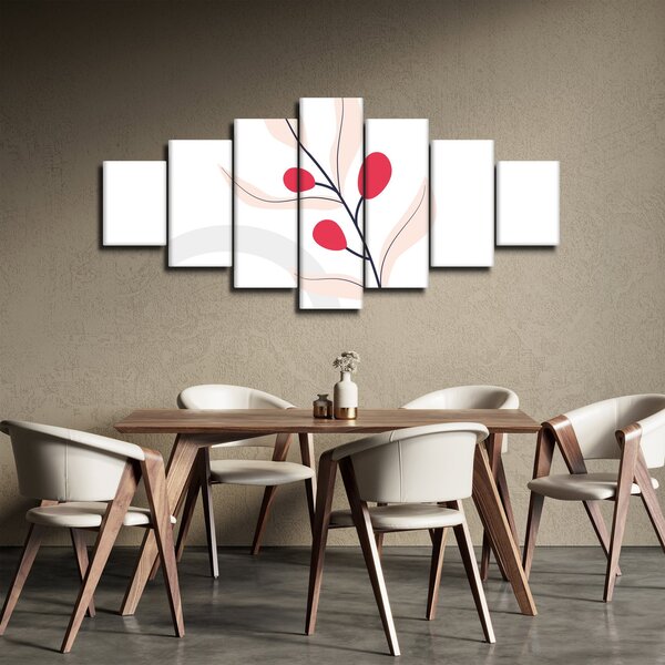 Obraz - Růžová florální abstrakce N⁰3 (210x100 cm)