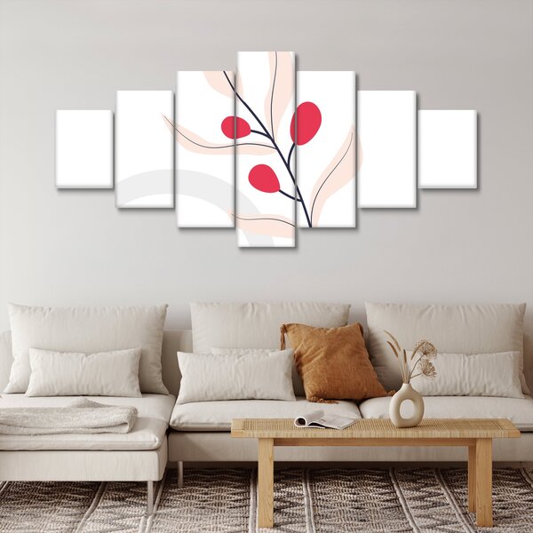 Obraz - Růžová florální abstrakce N⁰3 (210x100 cm)