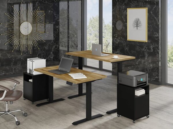 BIM Nastavitelný elektrický stůl BIMOTION 2S 140x70 Barva: Černý mat/přírodní dub