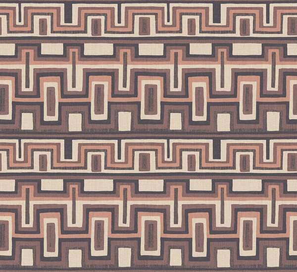 Geometrická vliesová tapeta na zeď, černo-hnědá, etno, AMA004, Amani, Masureel