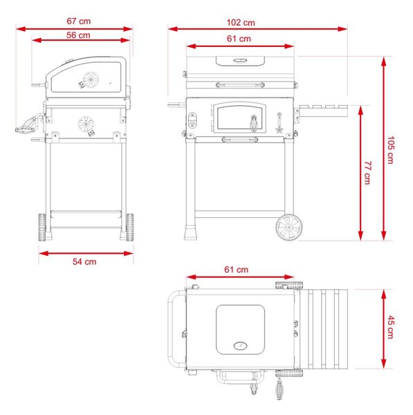 Multifunkční BBQ gril Avenberg GENIUS+litinový rošt+tál+pizza kámen
