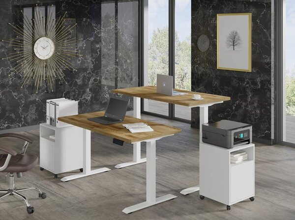 BIM Nastavitelný elektrický stůl BIMOTION 2S 140x70 Barva: Černý mat/přírodní dub