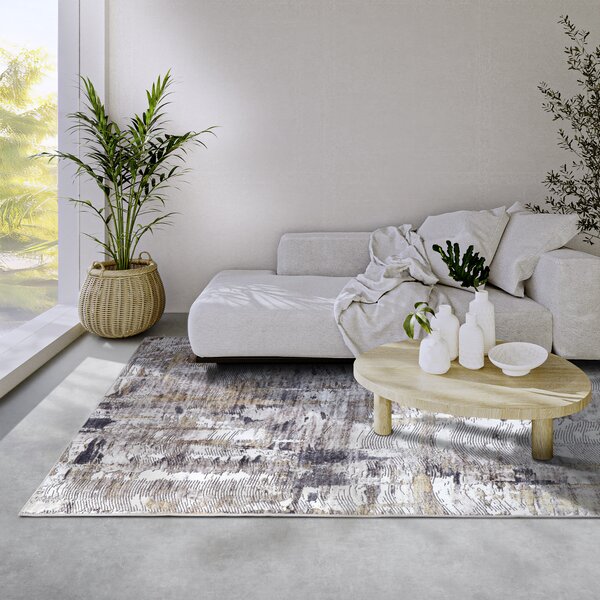 ELLE Decoration, Kusový koberec Imagination New 106037 Anthracite/Gold z kolekce Elle, 120x160, šedá, ložnice