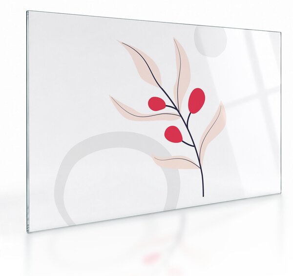 Skleněný obraz - Růžová florální abstrakce N⁰3 (70x50 cm)