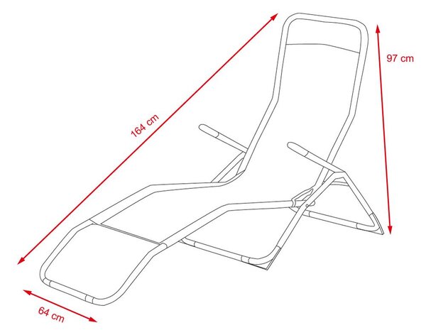 Set 2 ks skládacích relaxačních křesel - lehátek Avenberg KENT