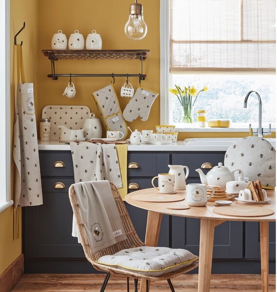 Béžovo-žlutá bavlněná zástěra Cooksmart ® Bumble Bees
