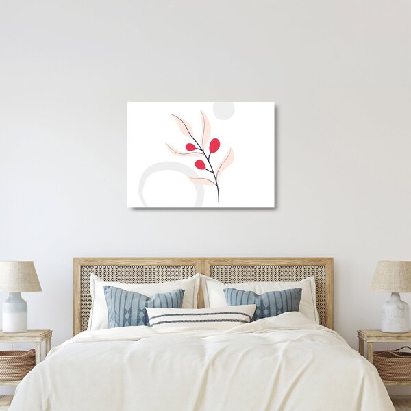Skleněný obraz - Růžová florální abstrakce N⁰3 (70x50 cm)