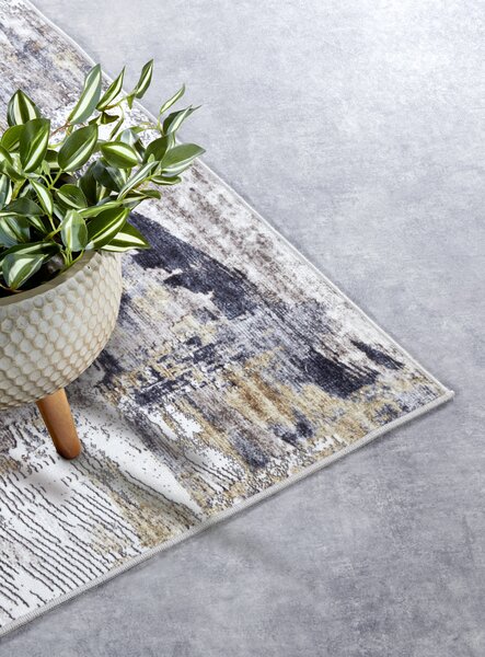 ELLE Decoration, Kusový koberec Imagination New 106037 Anthracite/Gold z kolekce Elle, 120x160, šedá, ložnice