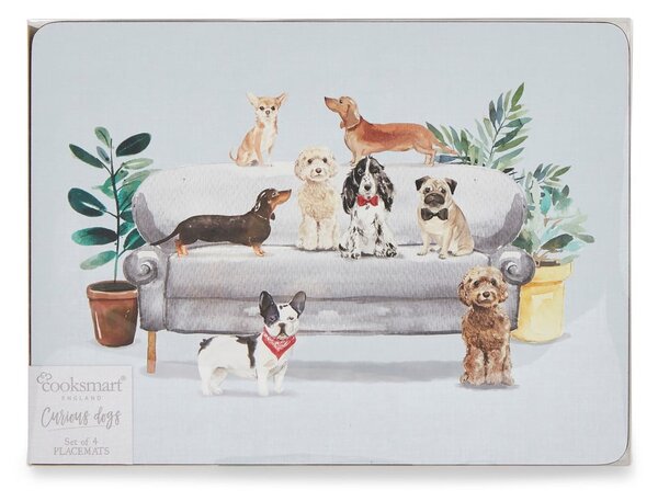 Korkové prostírání 4 ks 21.5x29 cm Curious Dogs - Cooksmart ®
