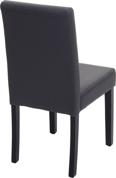 Sada 6 jídelních židlí Kuchyňská židle Littau Imitace kůže, matná šedá, tmavé nohy