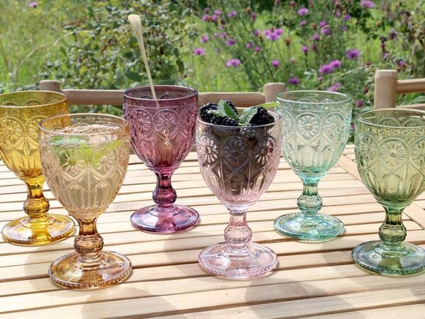 Sada 6ks barevných skleniček na víno Saint-Émilion zúžené - Ø8*15cm / 230ml - Chic Antique