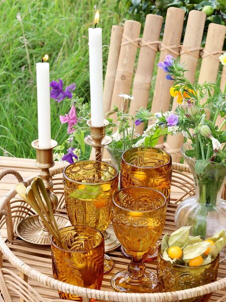 Sada 6ks barevných skleniček na víno Saint-Émilion zúžené - Ø8*15cm / 230ml - Chic Antique