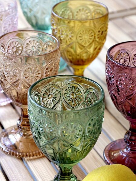 Sada 6ks barevných skleniček na víno Saint-Émilion zúžené - Ø8*15cm / 230ml - Chic Antique