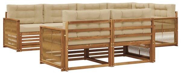 Venkovní pohovková souprava 7 ks Přirozená a Béžová 3383481