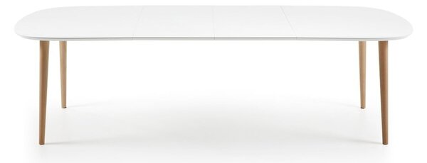 Bílý rozkládací jídelní stůl s bílou deskou 100x160 cm Oqui – Kave Home