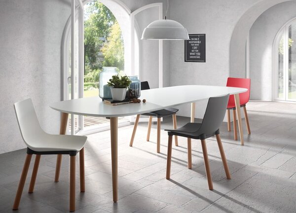 Bílý rozkládací jídelní stůl s bílou deskou 100x160 cm Oqui – Kave Home