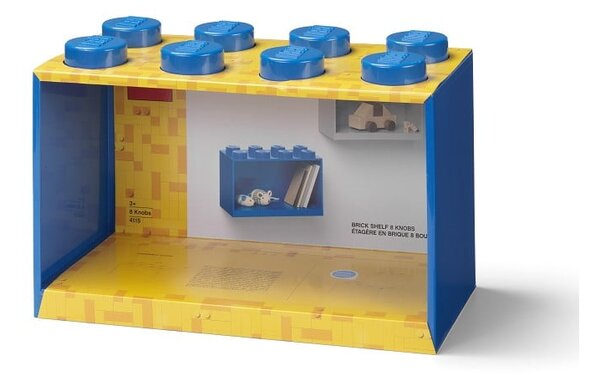 Dětská modrá nástěnná police LEGO® Brick 8