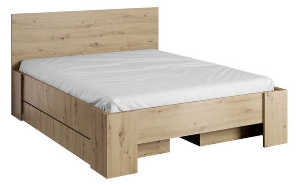 Manželská postel s roštem a zásuvkou 160x200 RITA - dub artisan