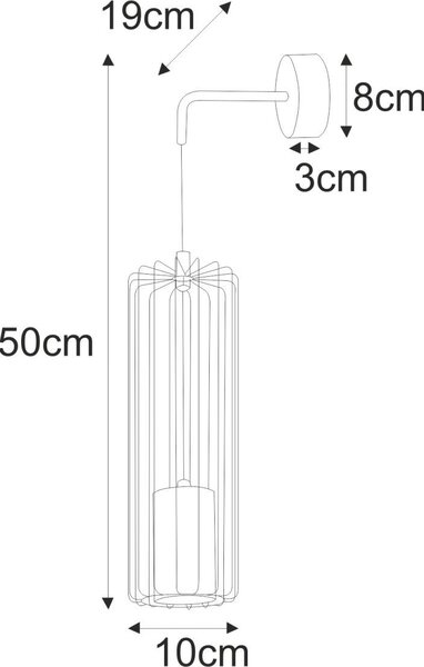Kaja Gabia nástěnné svítidlo 1x60 W černá-zlatá K-4939