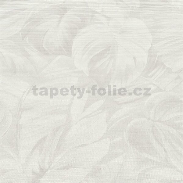 Vliesové tapety na zeď Play of Light 10416-31, rozměr 10,05 m x 0,53 m, listy monstera šedé, Erismann