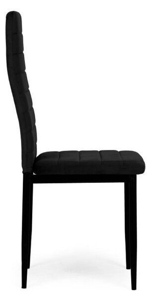 ModernHome LR-1494 Sada 4 ks jídelních židlí VELVET, černá