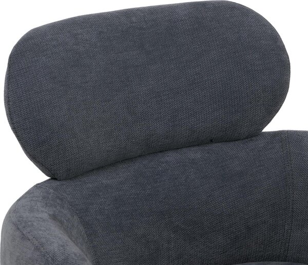 Sada 6 jídelních židlí HWC-O77, kuchyňská židle, otočná s automatickým vrácením, látka (310g/m²) žinylka Oeko-Tex šedomodrá