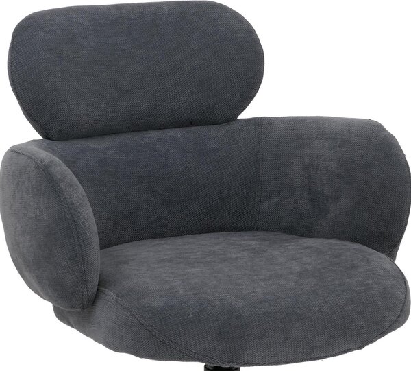 Sada 6 jídelních židlí HWC-O77, kuchyňská židle, otočná s automatickým vrácením, látka (310g/m²) žinylka Oeko-Tex šedomodrá