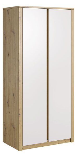 Dvoudveřová šatní skříň 90 cm RITA - dub artisan / bílá