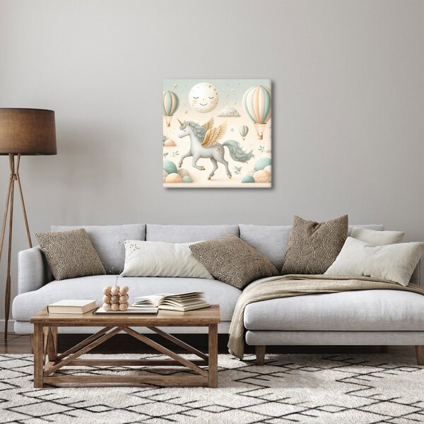 Obraz - Šťastný jednorožec (30x30 cm)