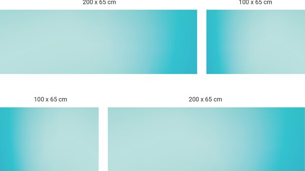 FUGU Gradient blue - tapeta za postel Varianta ochrany zdi: Delší strana postele 200x65 cm